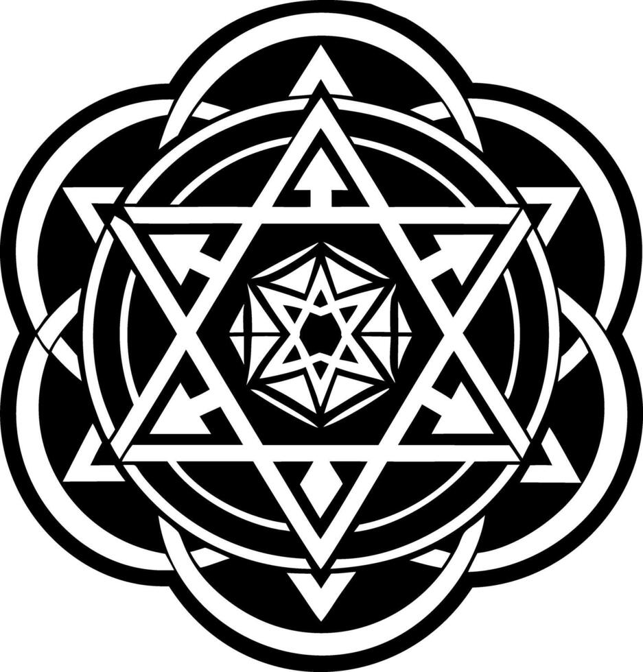 A filled style icon sacred geometry symbol vector