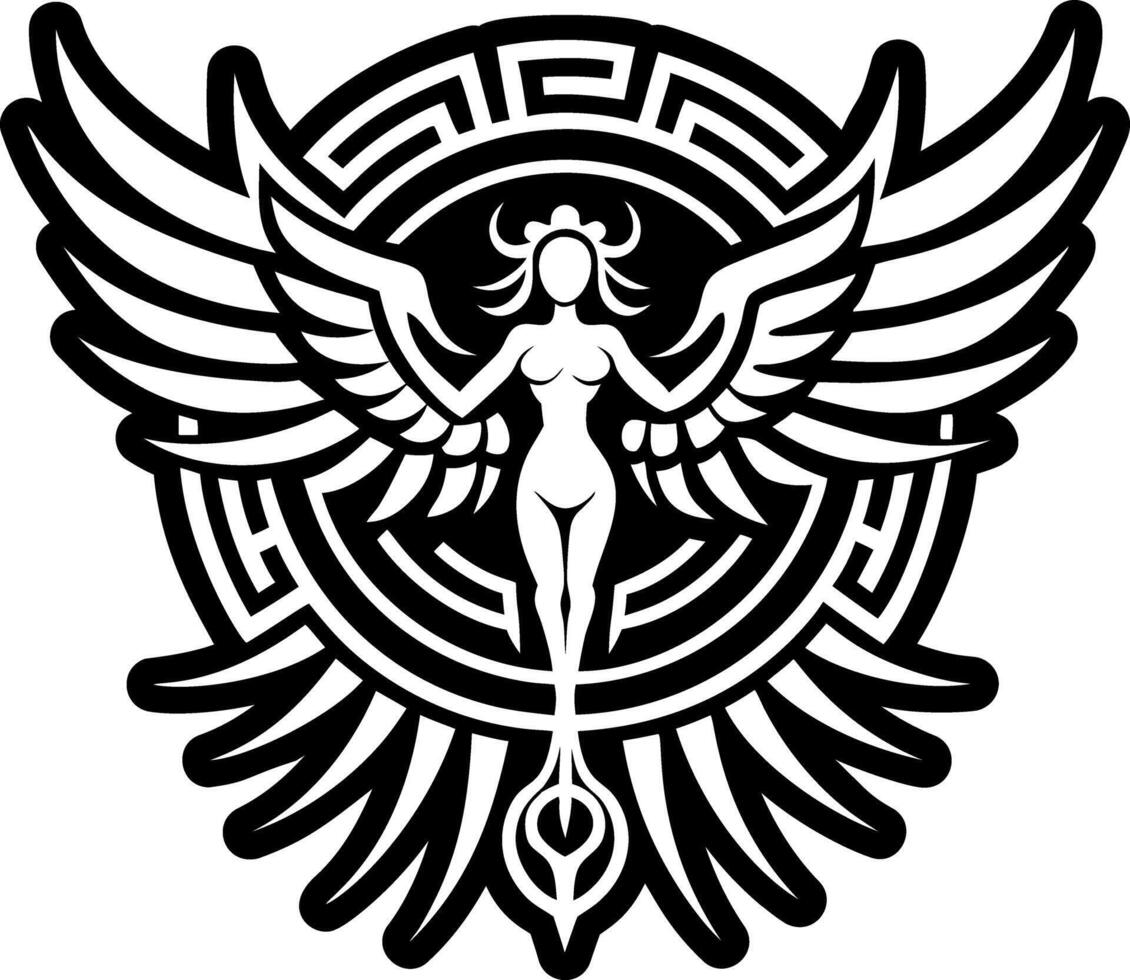A filled style icon of erinyes symbol vector