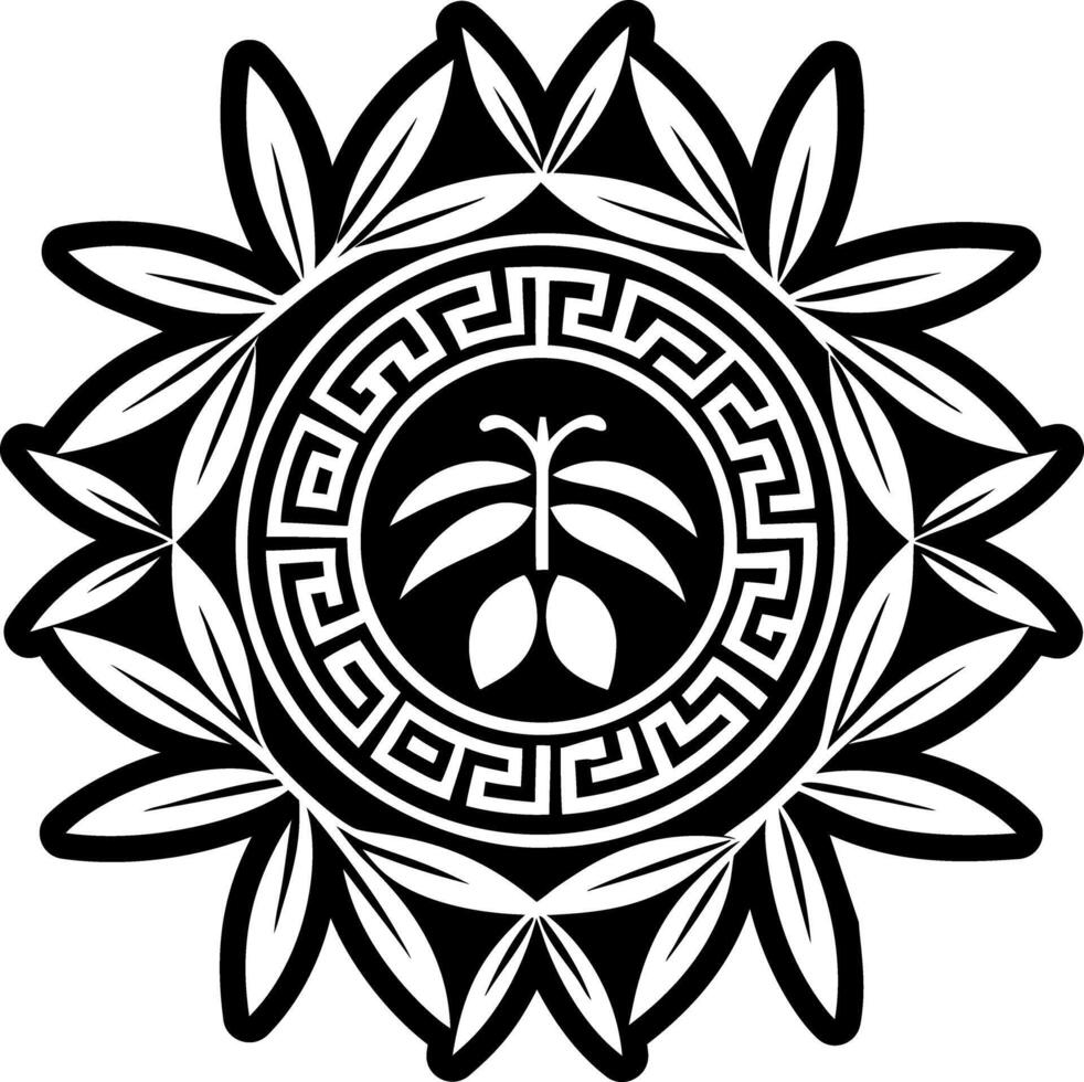 A glyph style icon of olive branch symbol vector