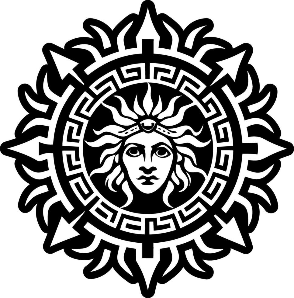 A filled style icon of helios symbol vector
