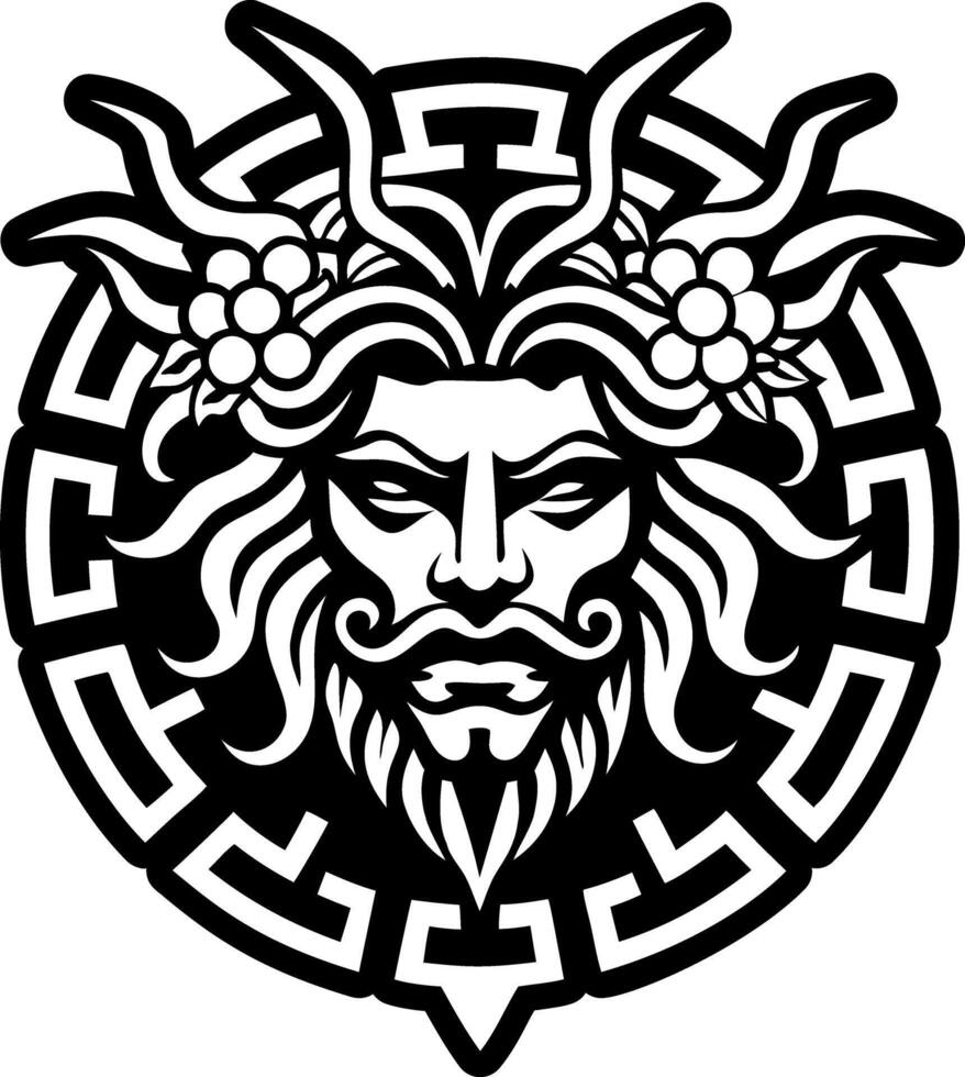 Dionysus tattoo icon in solid style vector