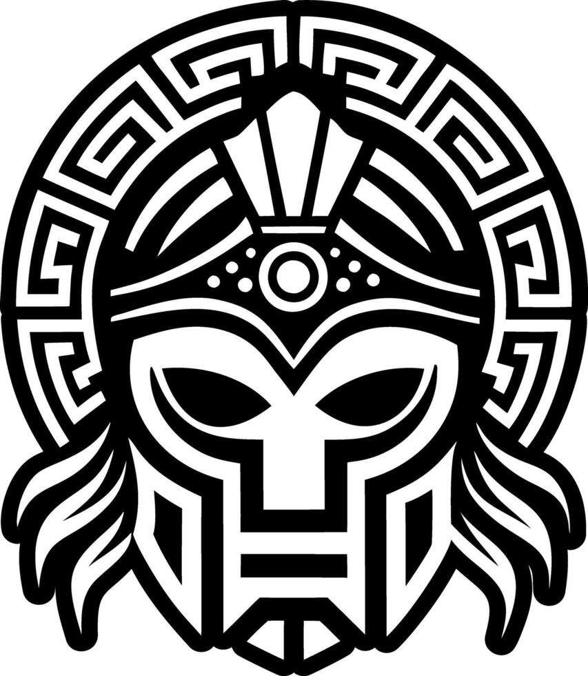 Greek helmet icon in filled style vector