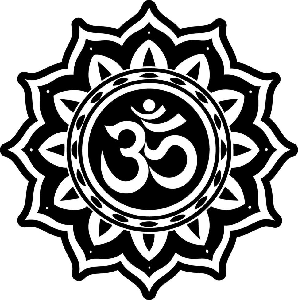 A solid style icon of om sign symbol vector