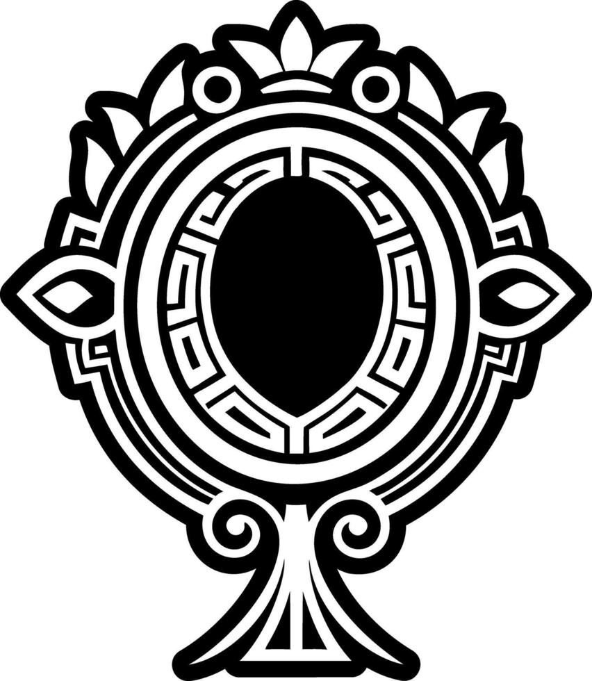 A filled style icon of greek mirror symbol vector