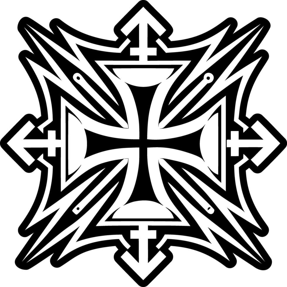 A glyph style icon of battle cross symbol vector