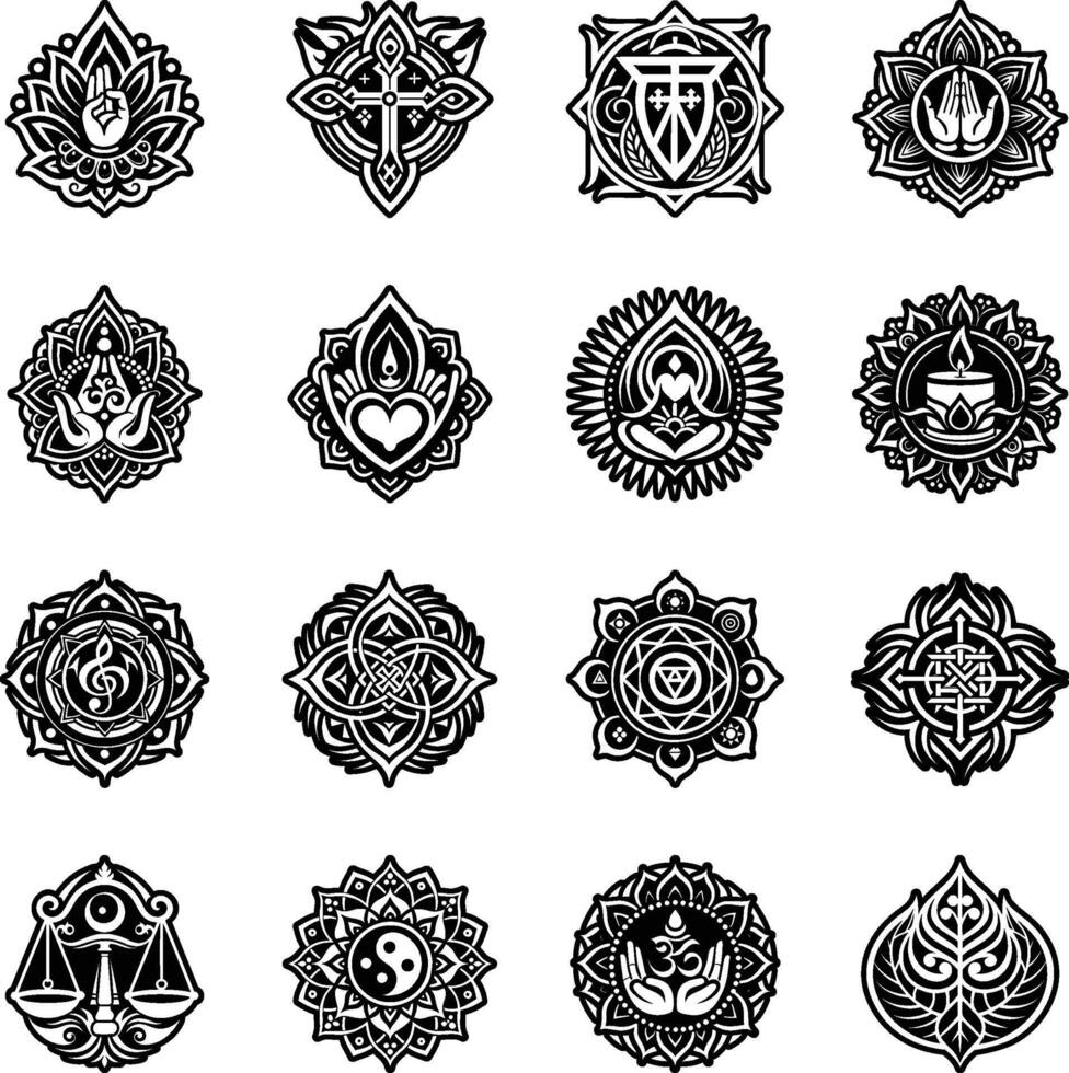 A glyph style icon of abhaya mudra symbol vector