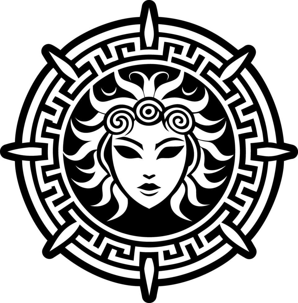 A filled style icon of selene goddess symbol vector