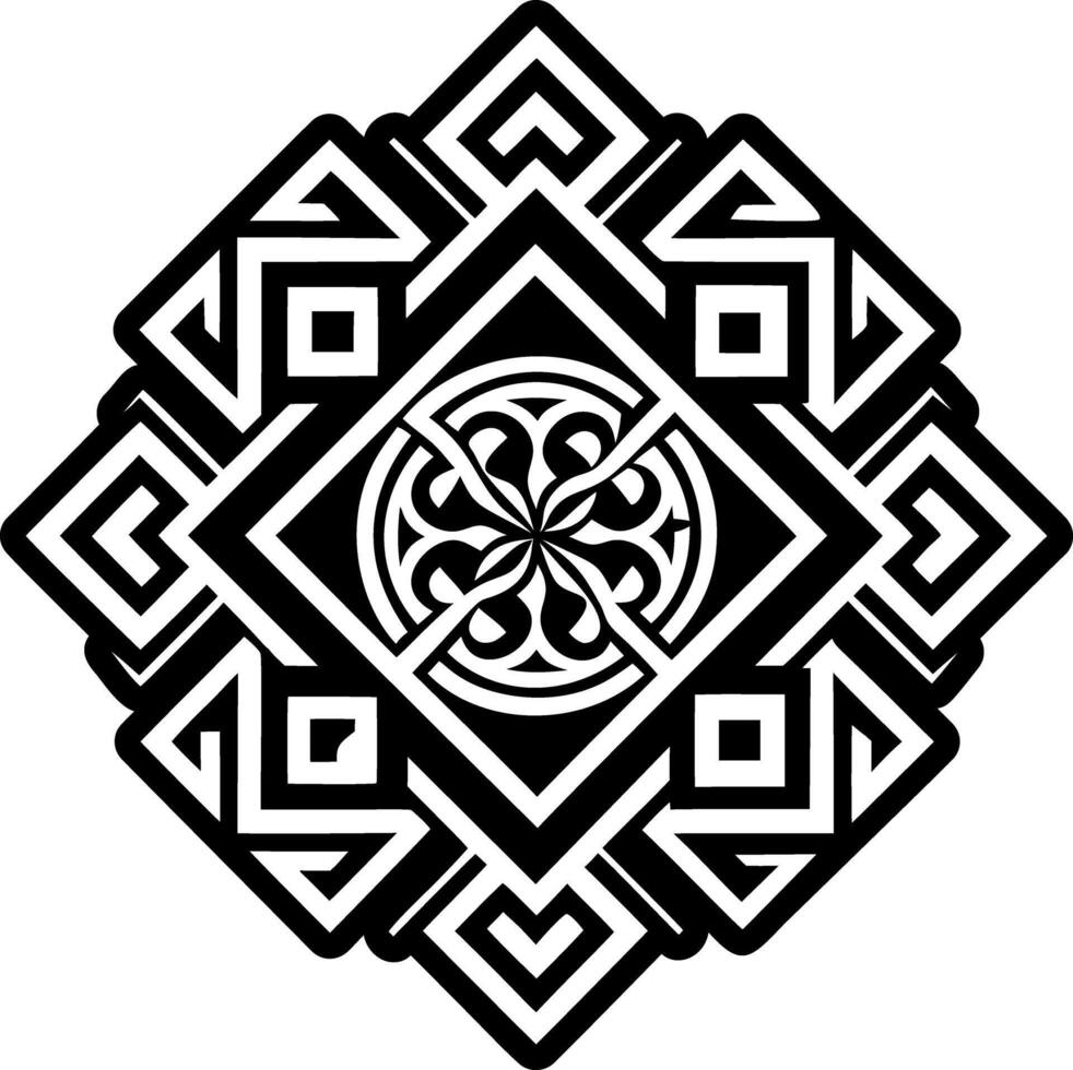 A solid style icon of greek art symbol vector