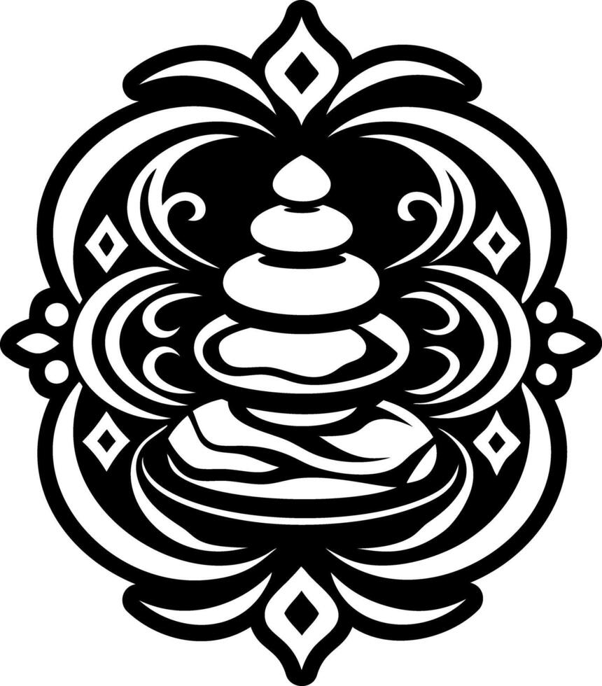 A solid style icon of healing stones symbol vector