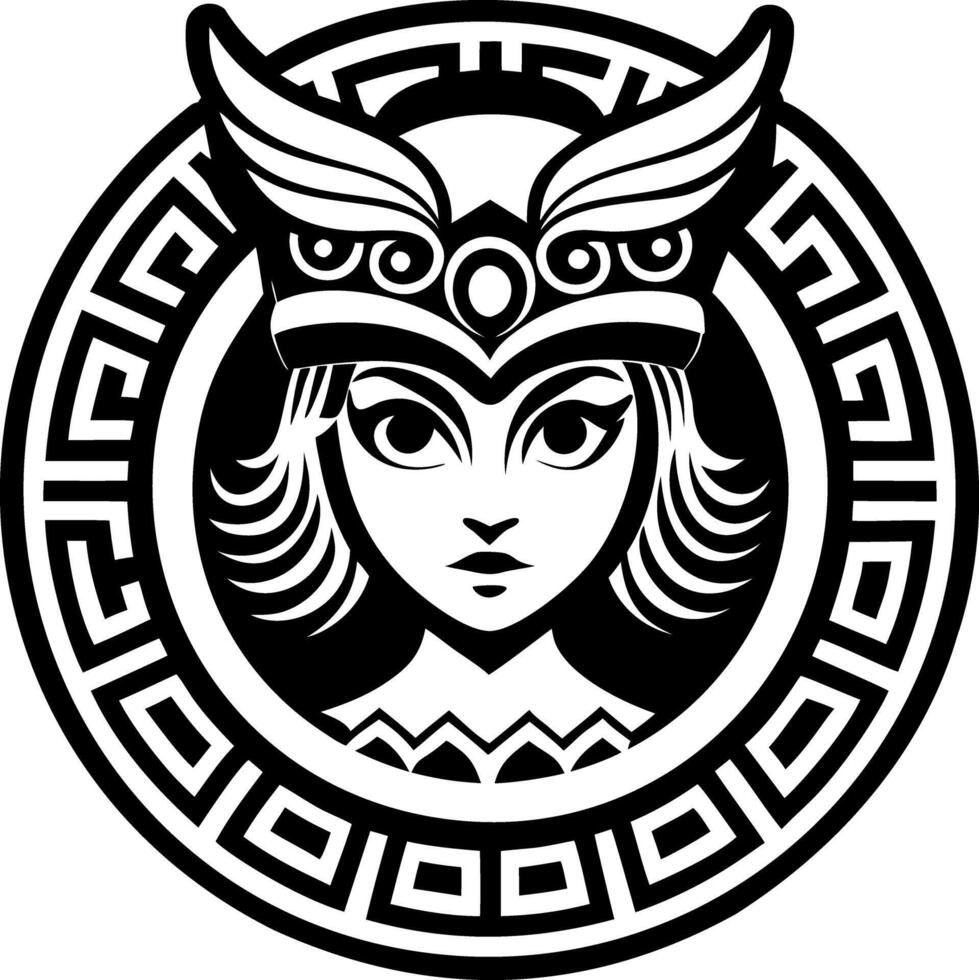 Athena goddess icon in filled style vector