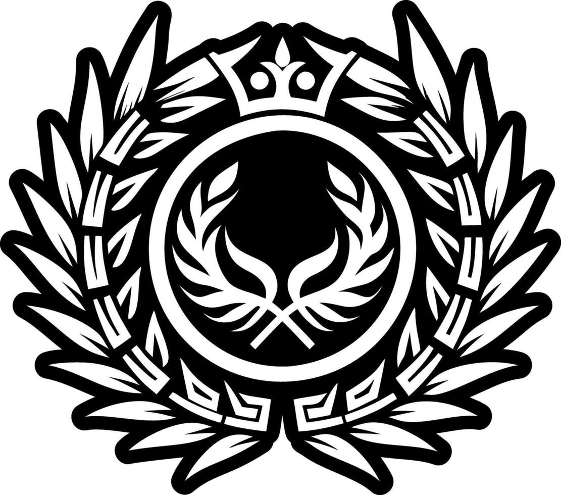 Laurel wreath icon in filled style vector