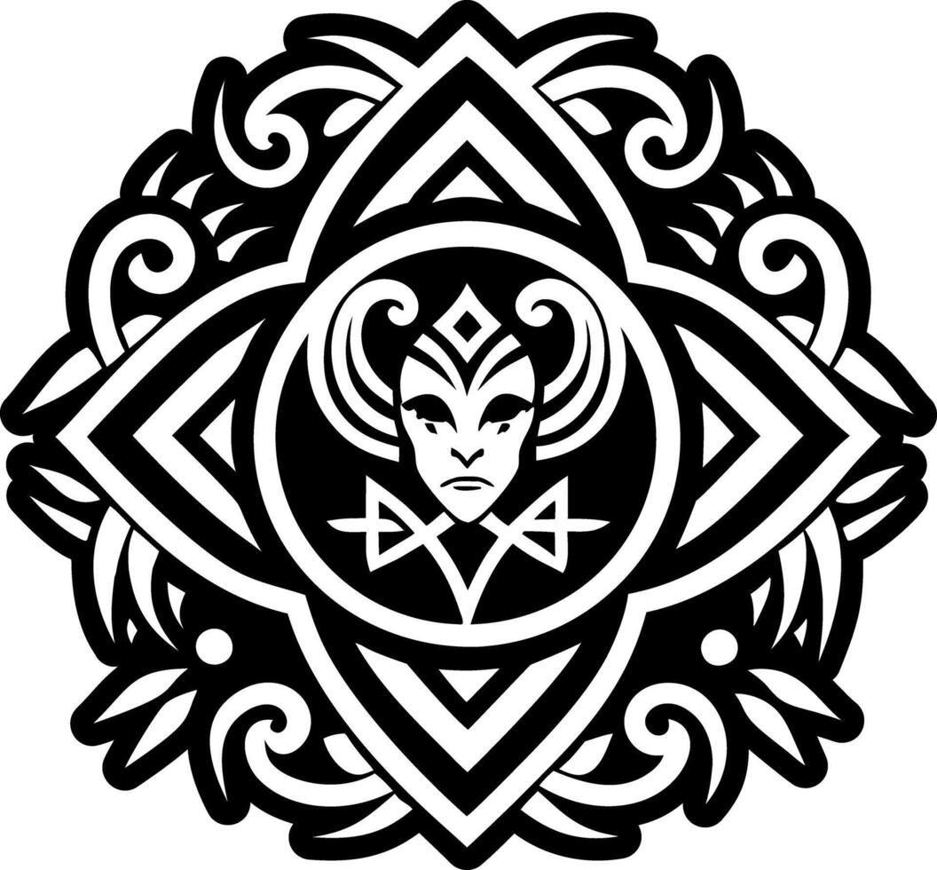 Nyx goddess icon in glyph style vector