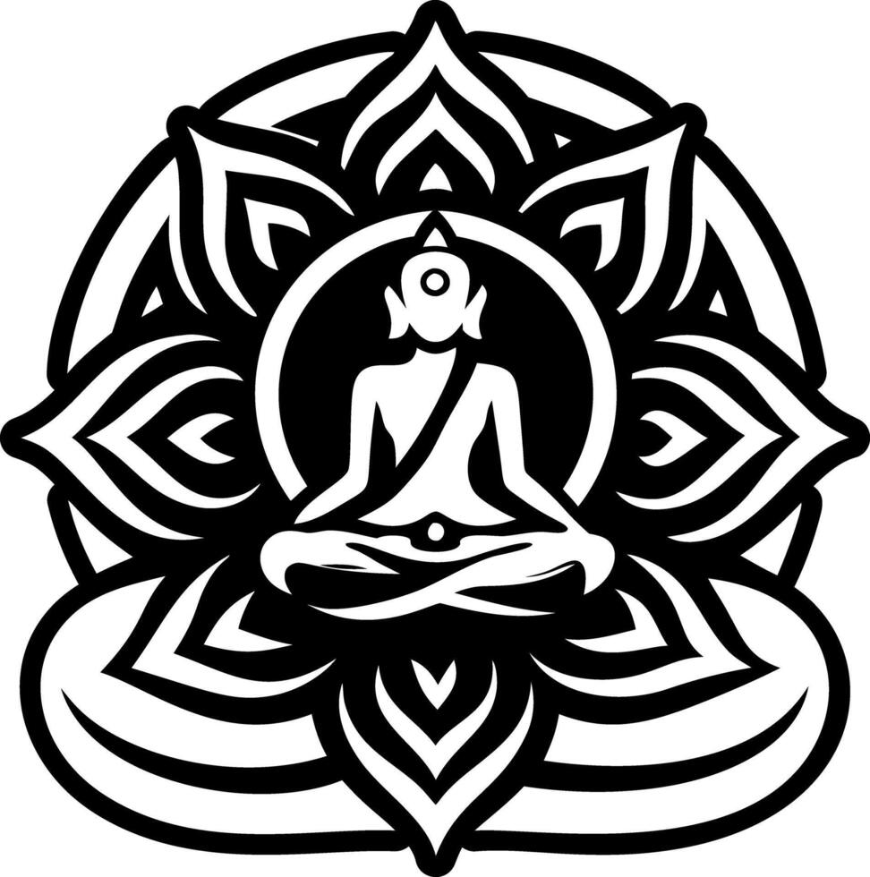 A filled style icon of meditative practice symbol vector