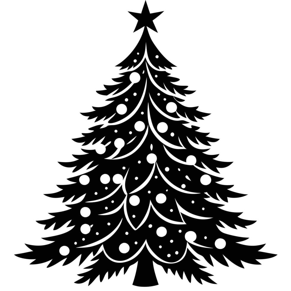 Christmas tree set with various festive evergreen trees in a winter holiday theme vector