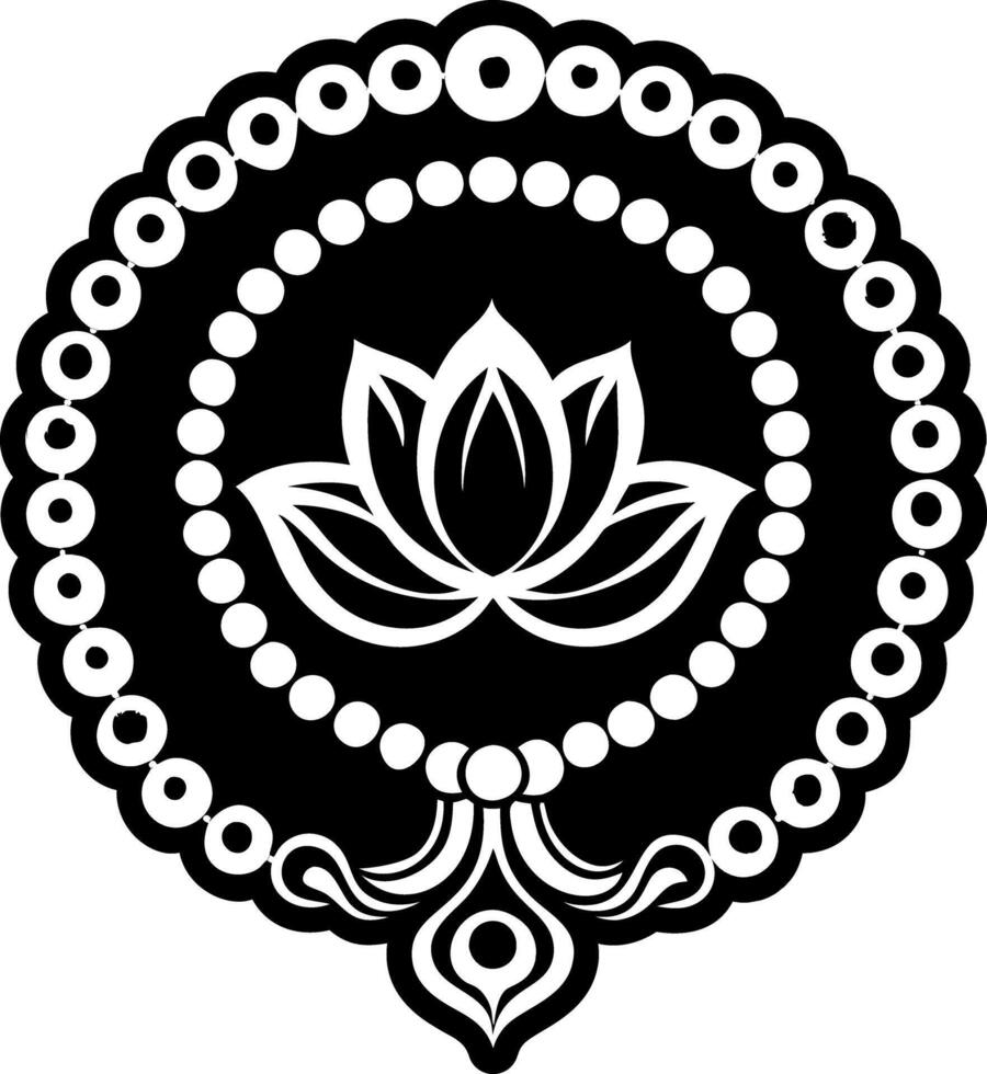 A solid style icon of meditation beads symbol vector