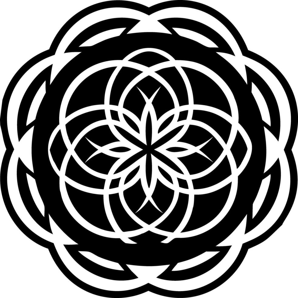 A filled style icon of geometry flower symbol vector