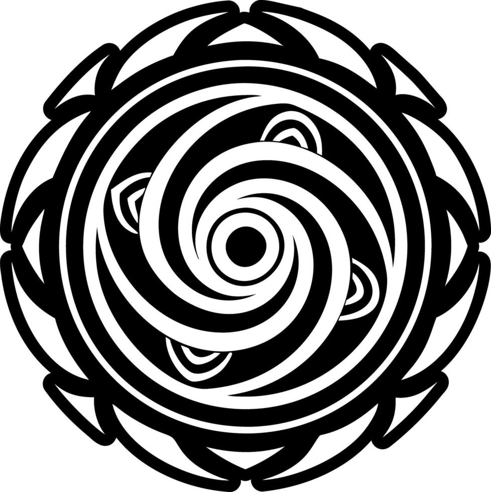 A filled style icon of swirl symbol vector