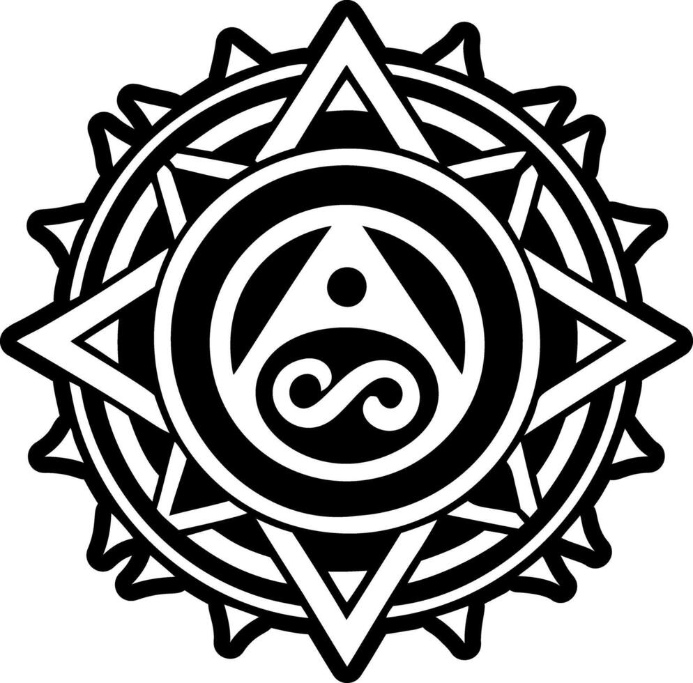 A glyph style icon of pranic energy symbol vector