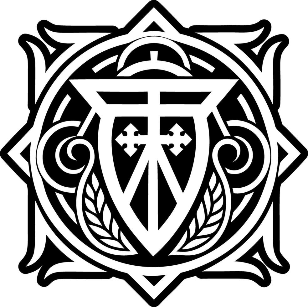 A solid style icon altar sign vector