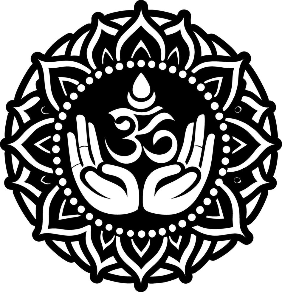 A solid style icon of om symbol vector