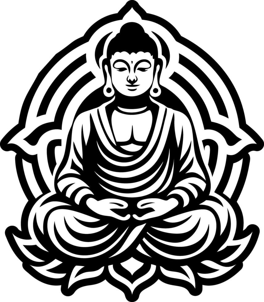 A solid style icon of buddha symbol vector