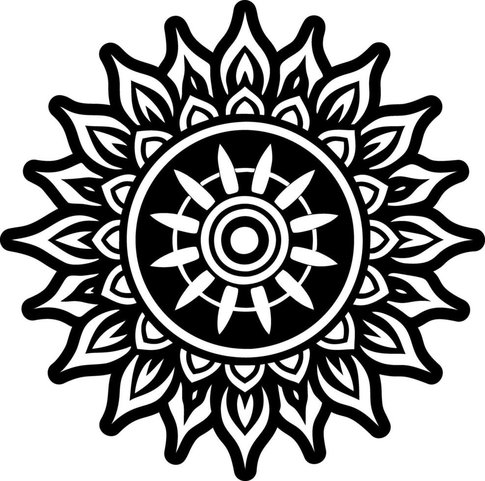 A filled style icon of mandala rays symbol vector