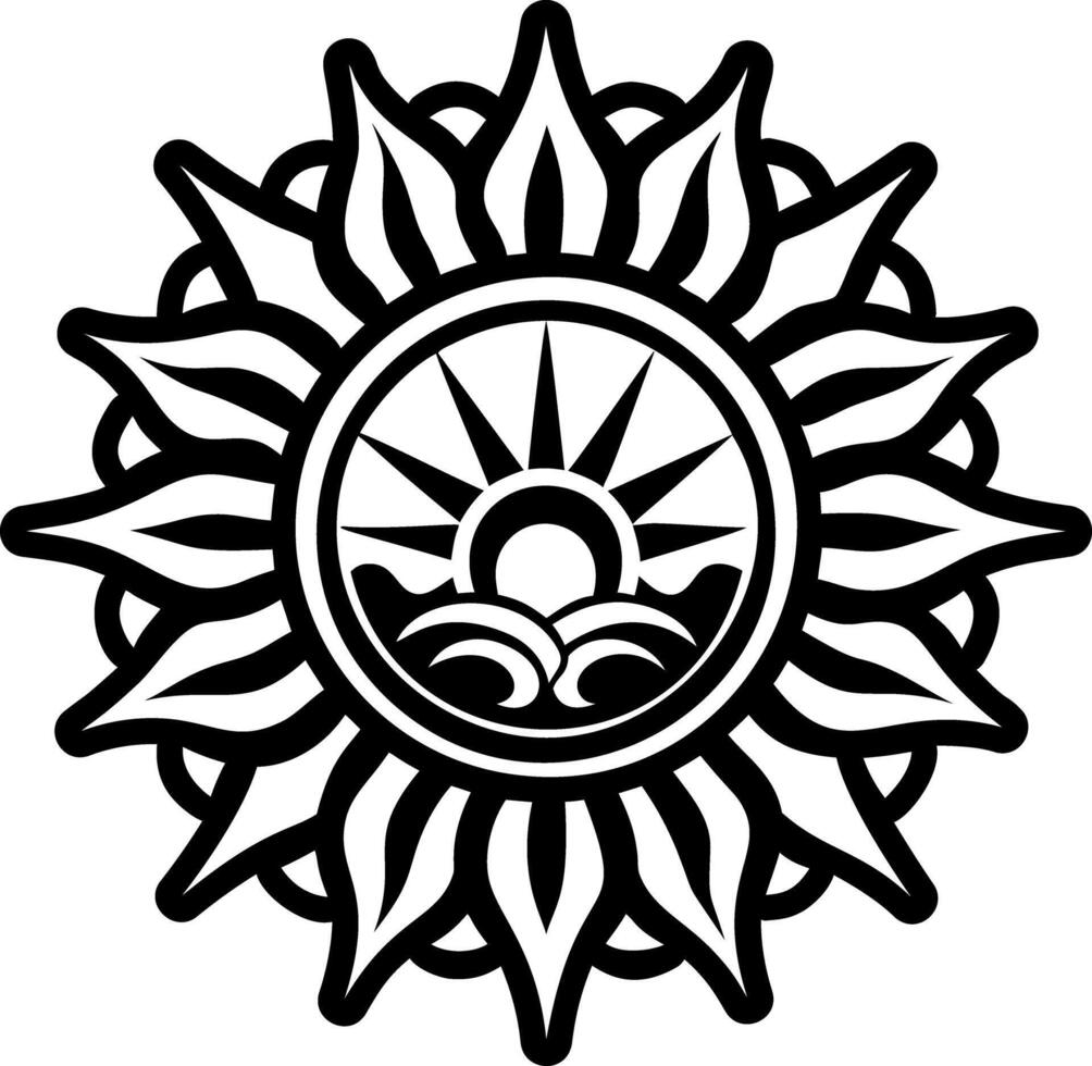 A filled style icon of sun rising symbol vector