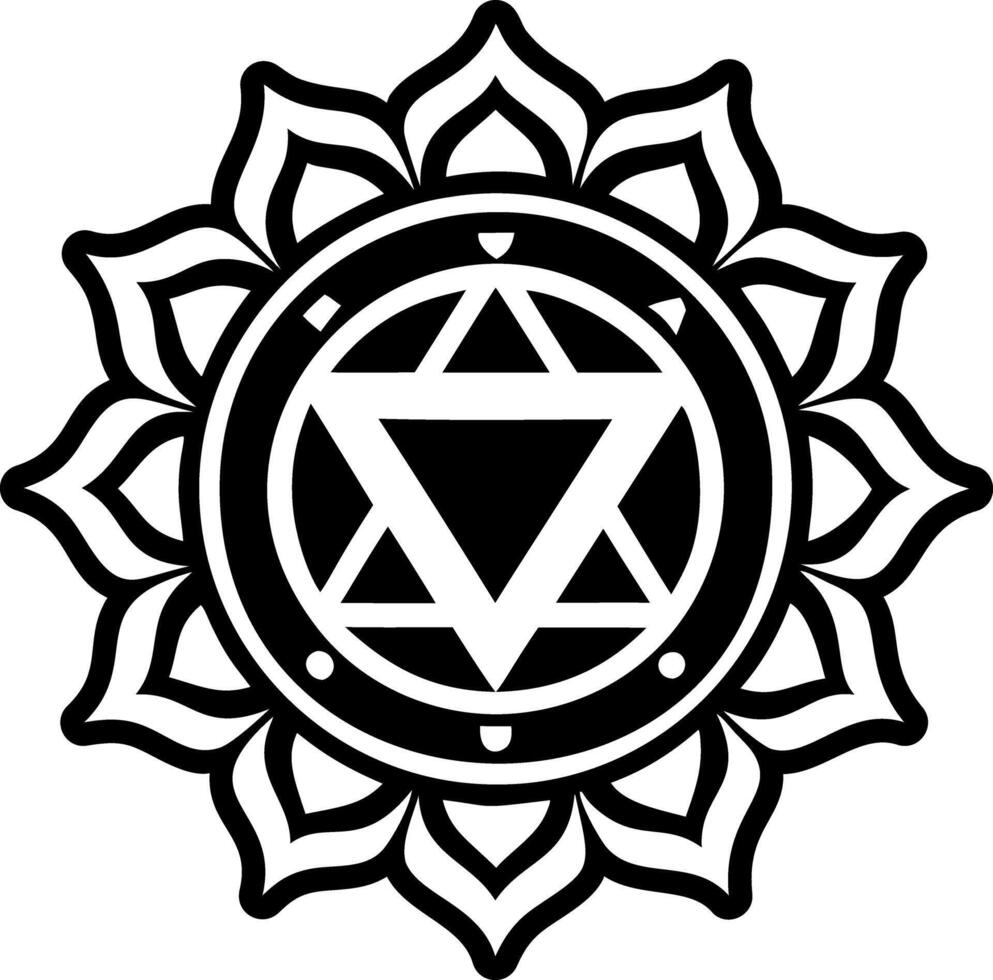 A glyph style icon of sacred energy symbol vector