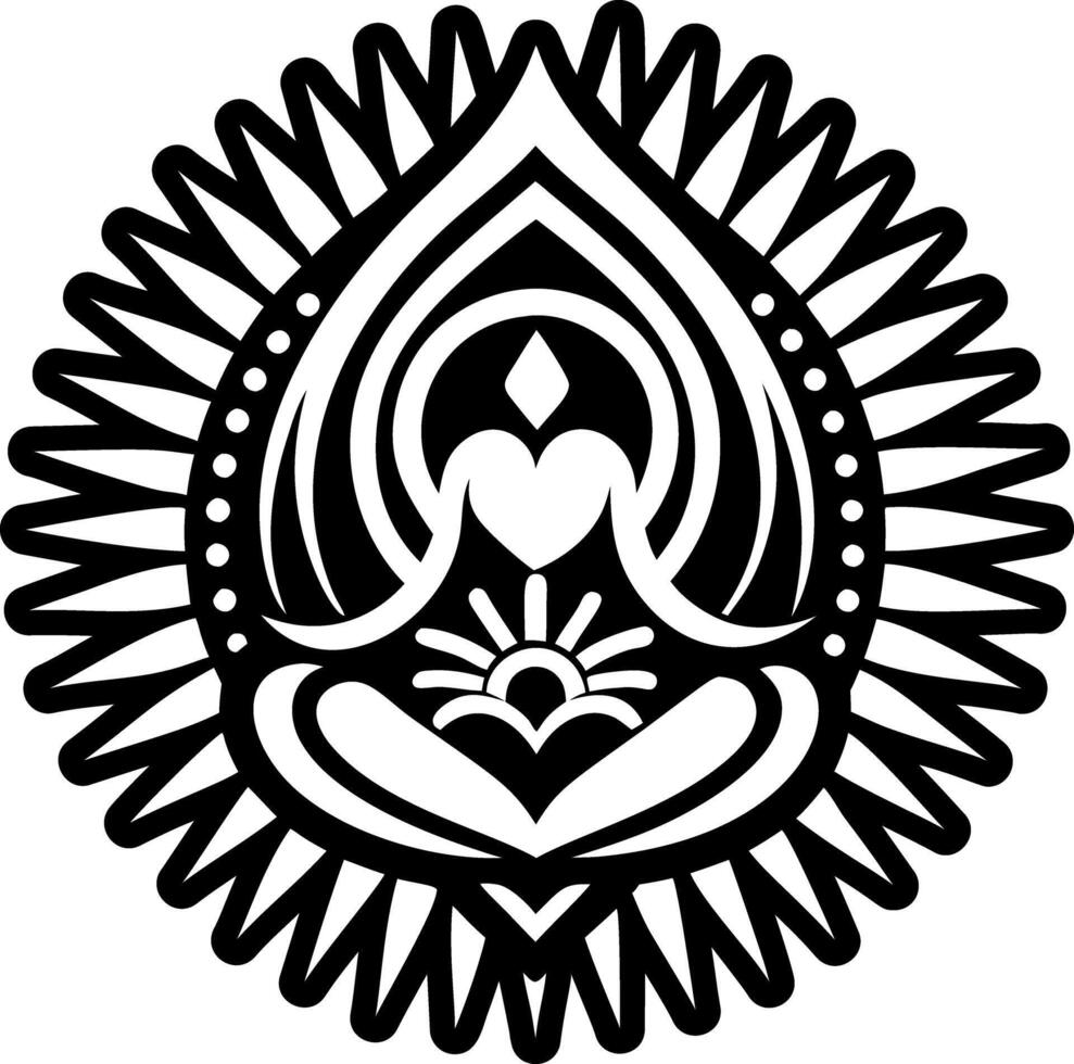 A glyph style of yoga sign vector