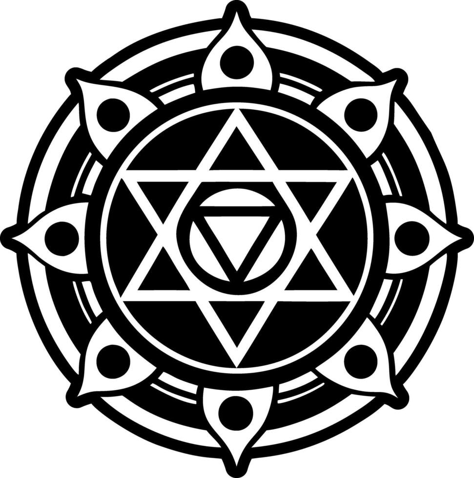 A solid style icon of chakra wheel symbol vector