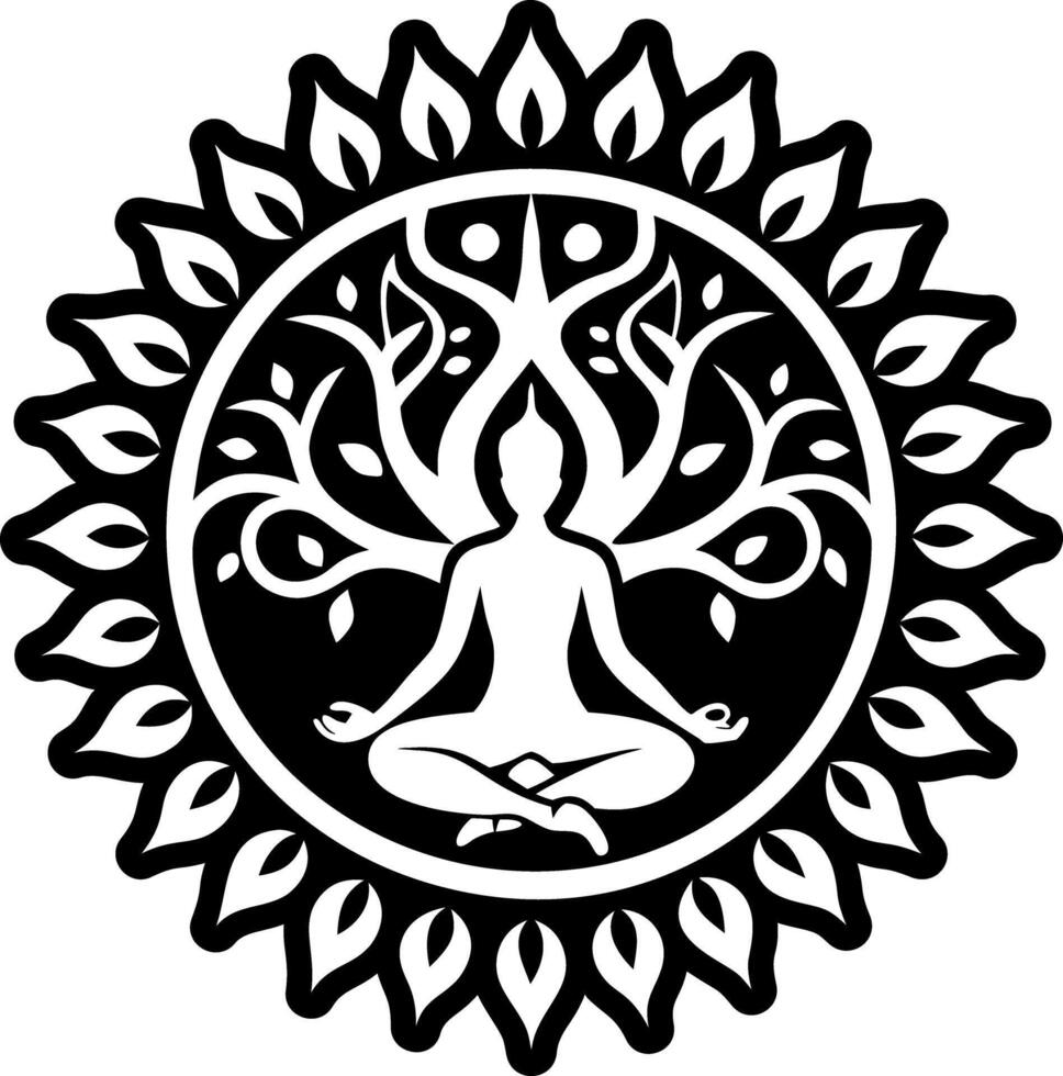 A filled style icon of yoga pose symbol vector