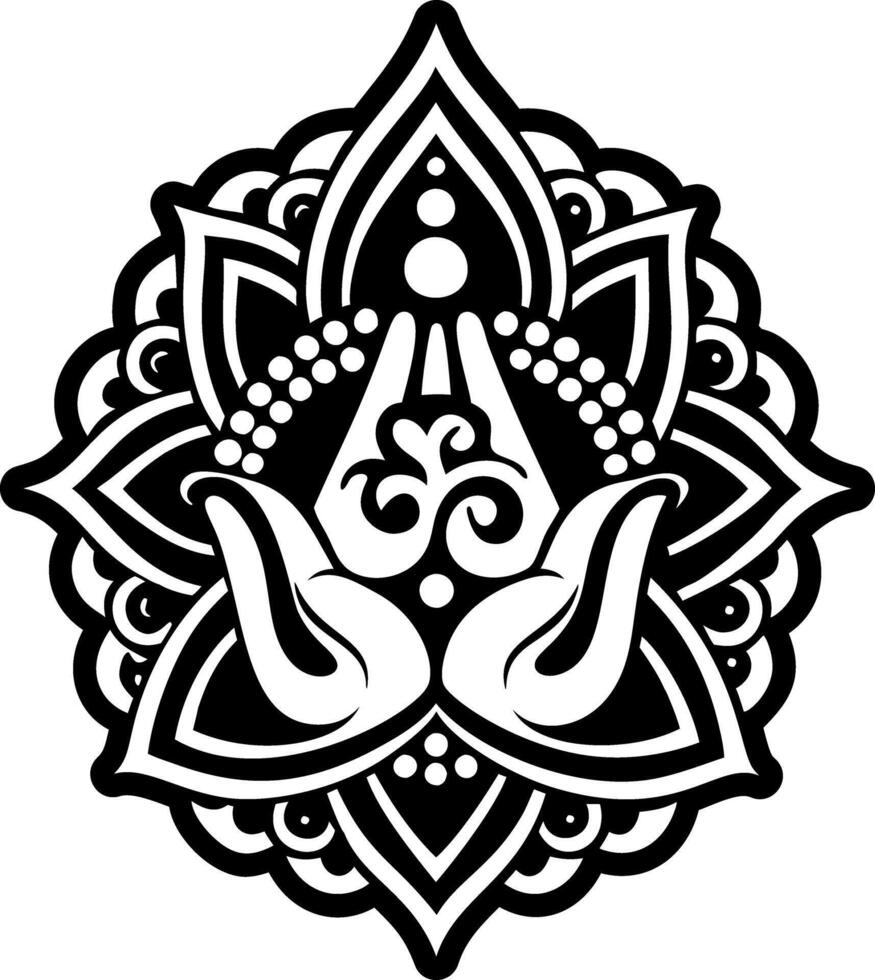A filled style of yoga symbol vector