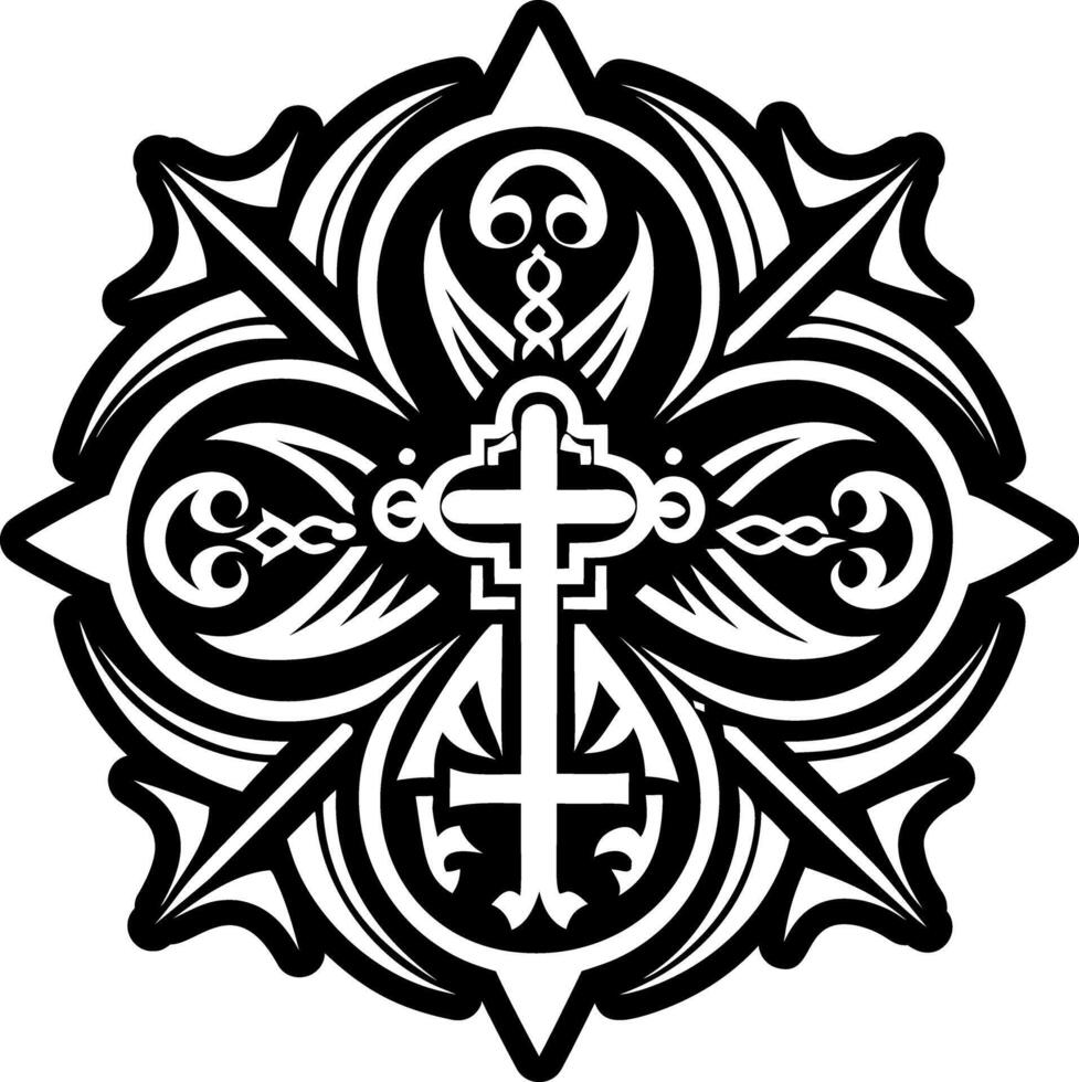 A filled style icon of templar key symbol vector