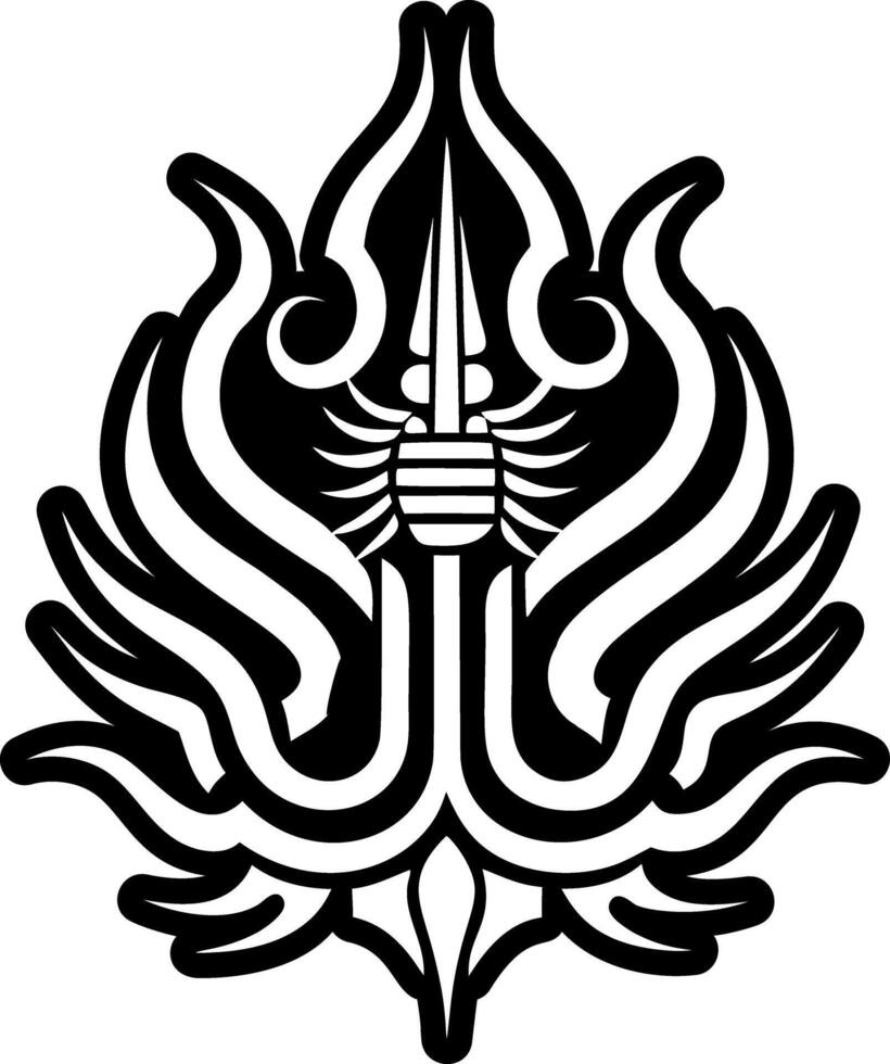 A glyph style icon of trident weapon symbol vector