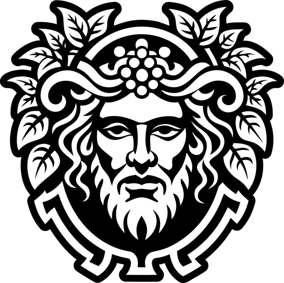 A glyph style icon of dionysus god symbol vector