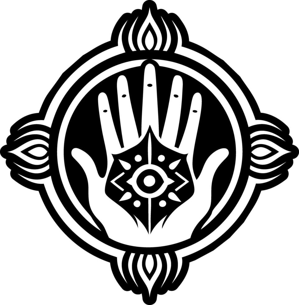 A glyph style icon of reiki symbol vector