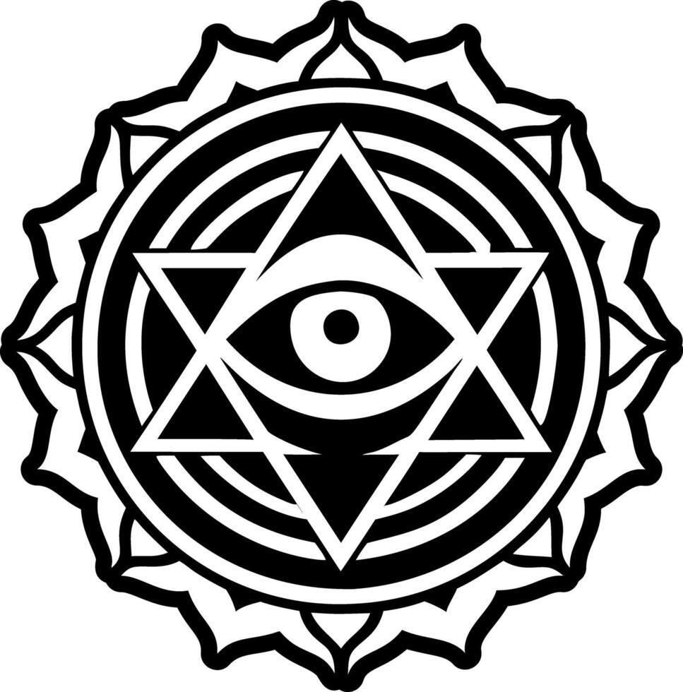 A filled style icon of third eye symbol vector