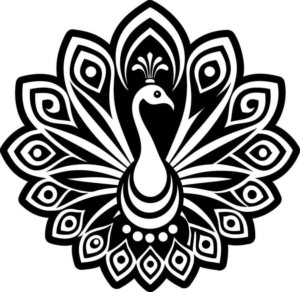A solid style icon of peacock symbol vector