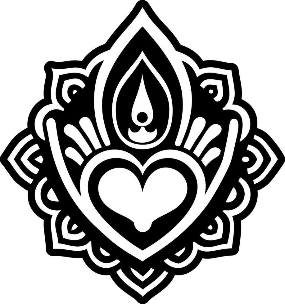 A style icon of sacred heart symbol vector