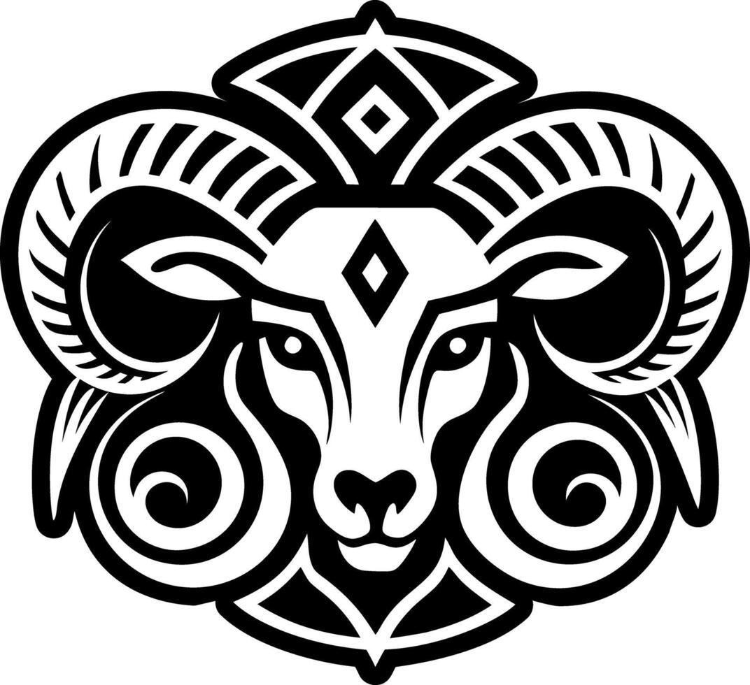 A solid style icon of ram head symbol vector