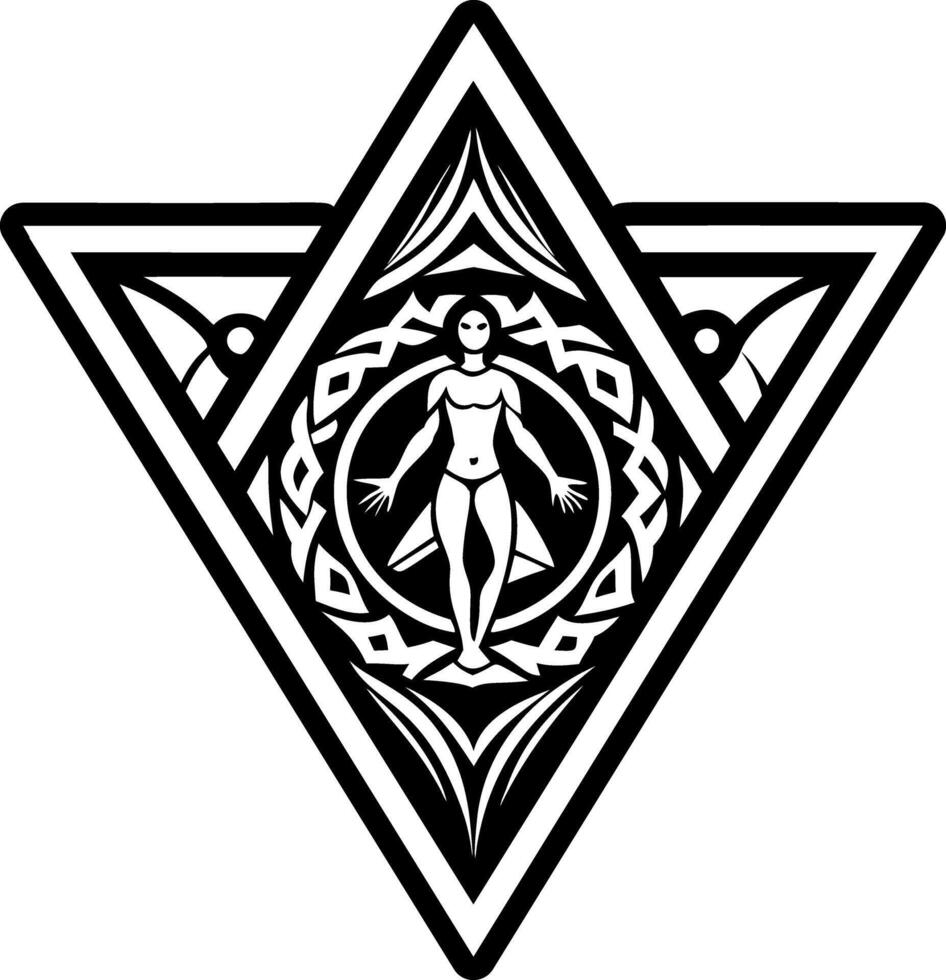 A glyph style icon of tree pose symbol vector