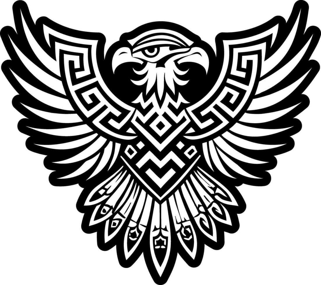 Eagle tattoo icon in glyph style vector