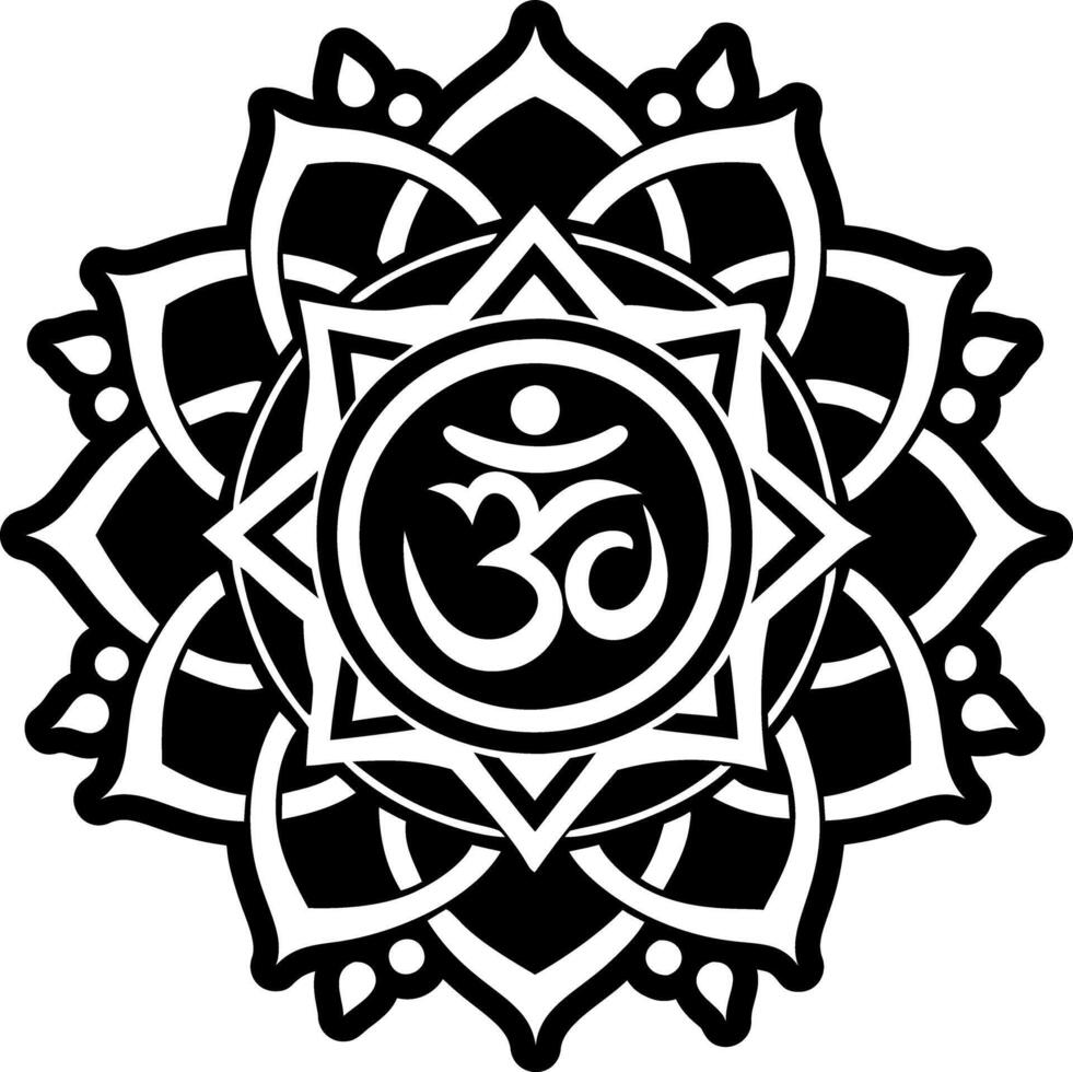 A glyph style icon of om symbol vector