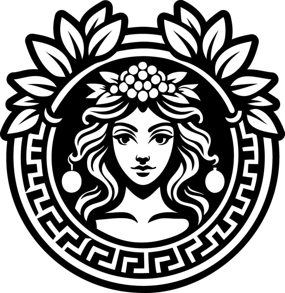 Demeter goddess symbol icon in solid style vector