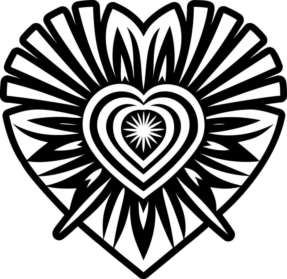 A filled style icon of radiating heart symbol vector