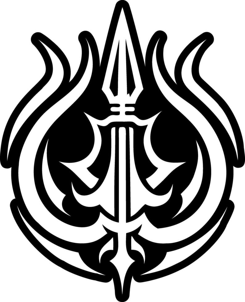 A filled style icon of god trident symbol vector