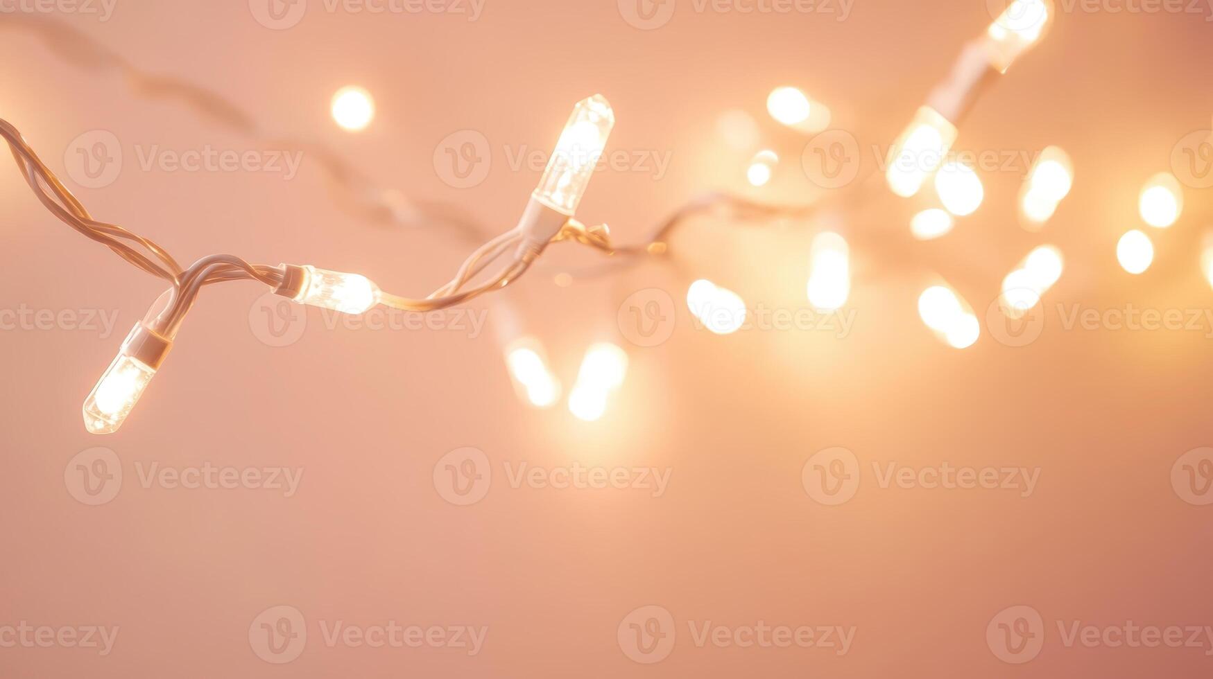 Warm glow of string lights illuminating a cozy space during evening hours with soft ambiance and inviting atmosphere photo