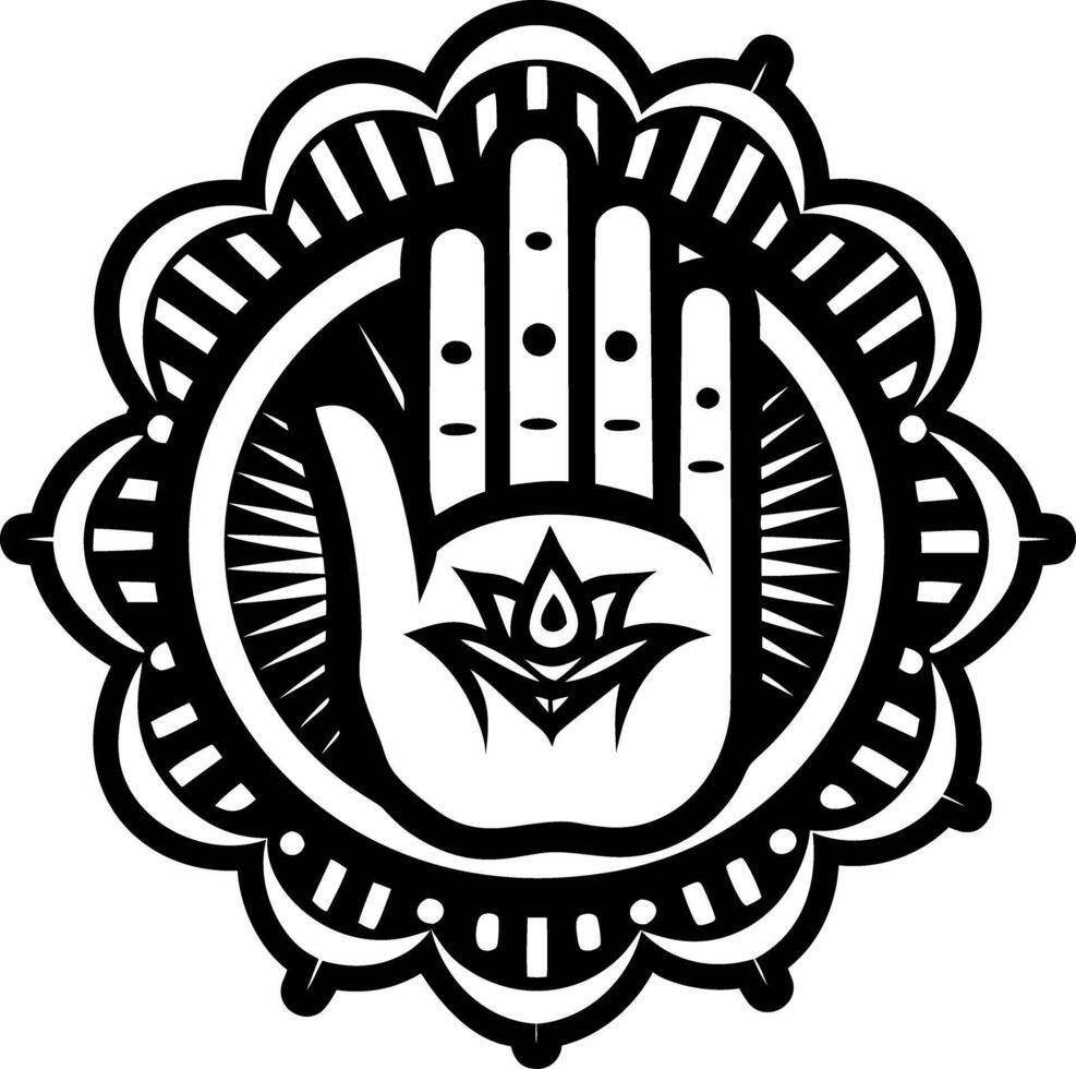 A filled style icon of aura gyan symbol vector