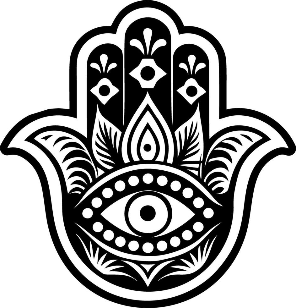 A solid style icon of hamsa symbol vector