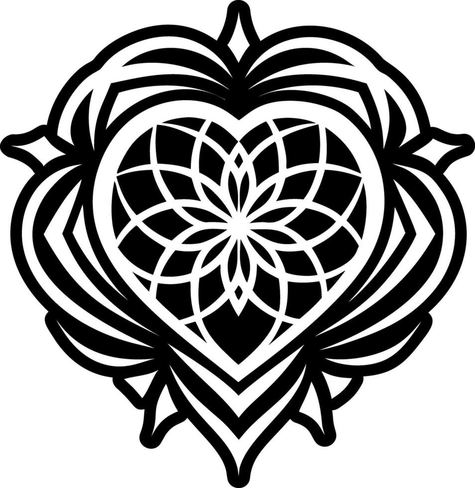 A filled style icon of radiating love symbol vector
